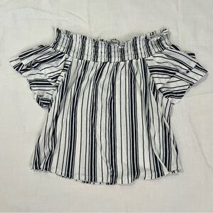 Striped Off-Shoulder Women's Top